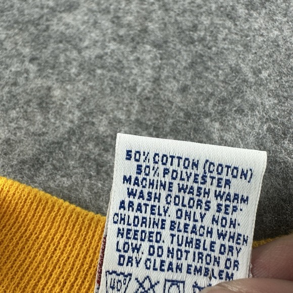 Vintage Russell Athletic Crewneck Sweatshirt Medium Blank Yellow Made In USA - Picture 9 of 10